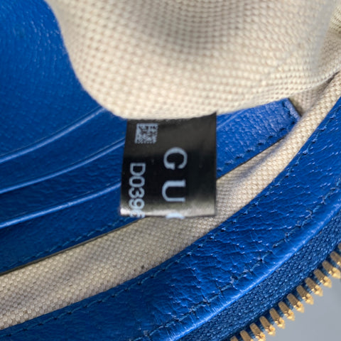 GUCCI Blue Pink Monogram Leather Cross Body Bags
