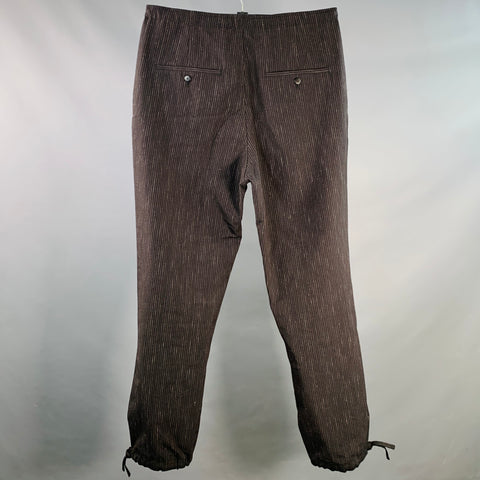 VISVIM Size M Black Brown Pinstripe Wool Linen Button Fly Casual Pants
