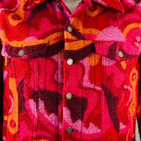 COUT DE LA LIBERTE Blouson en polyester et laine marbré multicolore, taille S