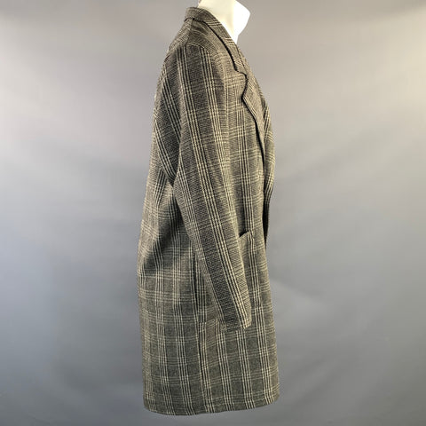 ENFANTS RICHES DEPRIMES ERD FW2016 M Grey Black Plaid Wool Notch Lapel Coat