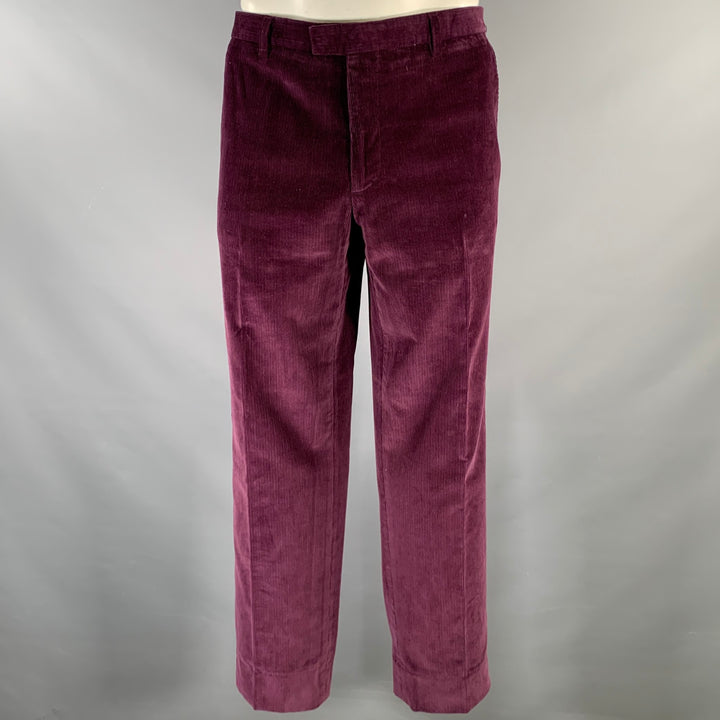 ETRO Size 36 Purple Corduroy Cotton Blend Zip Fly Dress Pants