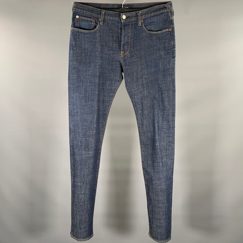 PAUL SMITH JEANS Size 33 Navy Contrast Stitch Denim Tapered Jeans