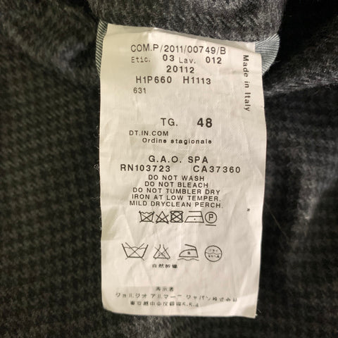 EMPORIO ARMANI Size 32 Grey Black Houndstooth Side Tabs Dress Pants