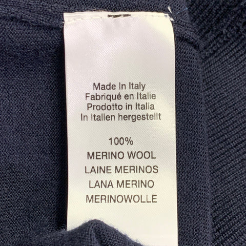 PAUL SMITH Size M Navy Knit Merino Wool V-Neck Pullover