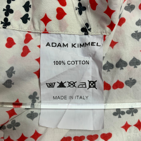 ADAM KIMMEL Size L Off White Red Black Cotton One Pocket Long Sleeve Shirt