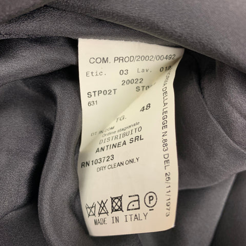 ARMANI COLLEZIONI Size 12 Grey Wool Polyamide Textured Low Rise Dress Pants