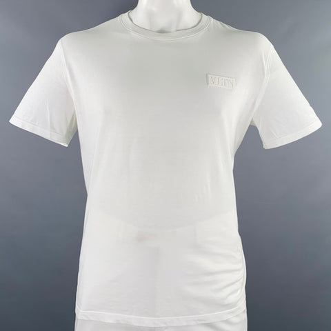 VALENTINO Size XL White Cotton Crew Neck T-shirt