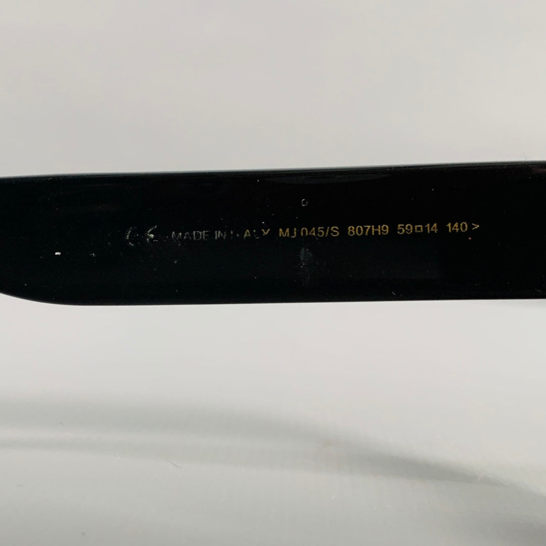 MARC JACOBS Black Silver Signature Print Acetate Sunglasses