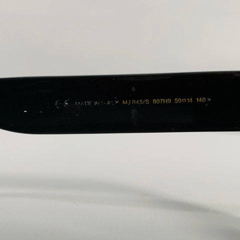 MARC JACOBS Black Silver Signature Print Acetate Sunglasses