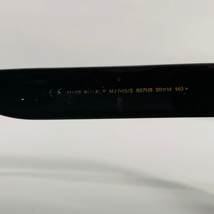 MARC JACOBS Black Silver Signature Print Acetate Sunglasses