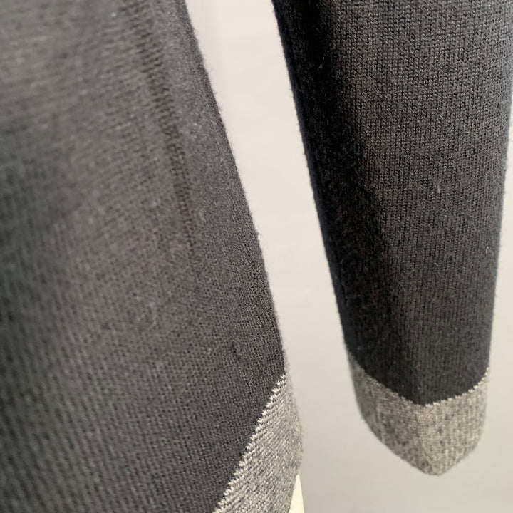 RAG & BONE Size M Black Grey Knit Wool Blend V-Neck Pullover