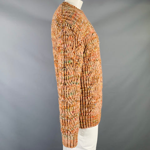 SCOTCH AND SODA Size L Orange Multi Color Cable Knit Acrylic Wool Sweater