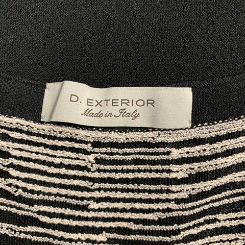D.EXTERIOR Taille S Robe sans manches en mélange de viscose noir et blanc à surpiqûres contrastantes