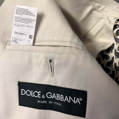 DOLCE & GABBANA FW2016 Chest Size 38 Cream Ivory Peak Lapel Sport Coat