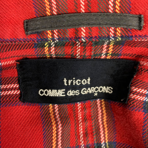 COMME des GARCONS Size S Red Green Plaid Cropped Casual Top