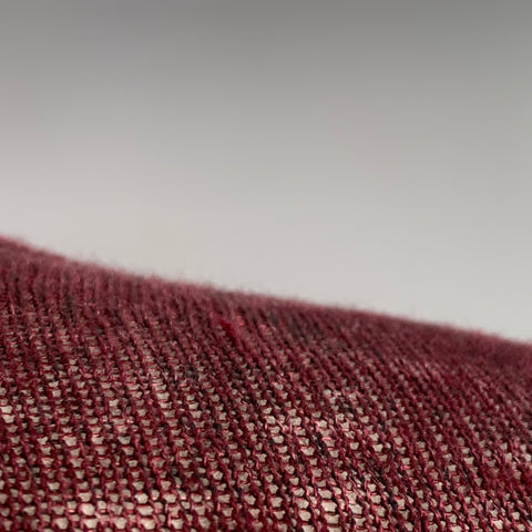 JOHN VARVATOS Size M Burgundy Linen Cotton Metallic Notch Lapel Cardigan