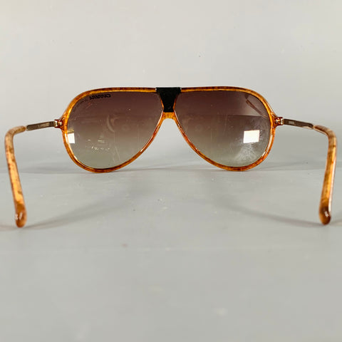 CARRERA Brown Gold Mixed Materials Acetate Metal Sunglasses