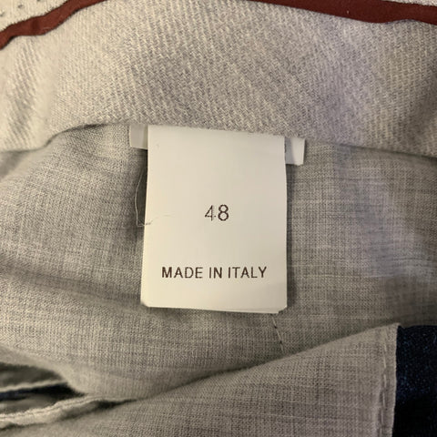 BRUNELLO CUCINELLI Size 38 Navy Blue Window Pane Wool Blend Suit