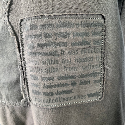 RAF by RAF SIMONS Size XS Grey Black Patches Cotton Crew Neck Sweatshirt