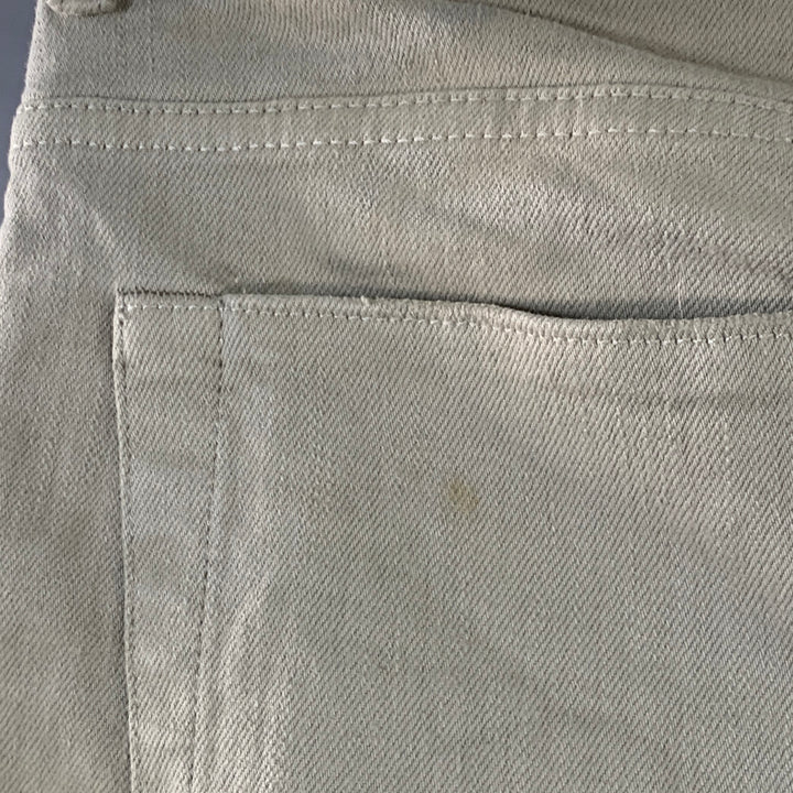 DIESEL BLACK GOLD Size 33 Grey Distressed Cotton Blend Stacked Jeans
