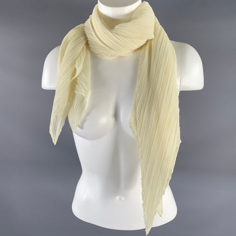 PLEATS PLEASE by ISSEY MIYAKE Ivory Pleated Scarves & Shawls