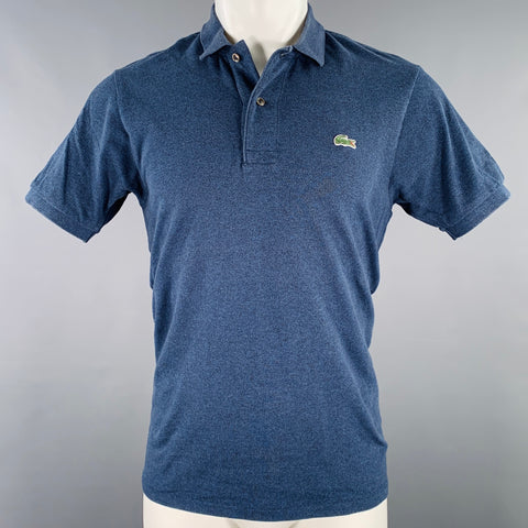 LACOSTE Size S Navy Cotton Half Placket Polo