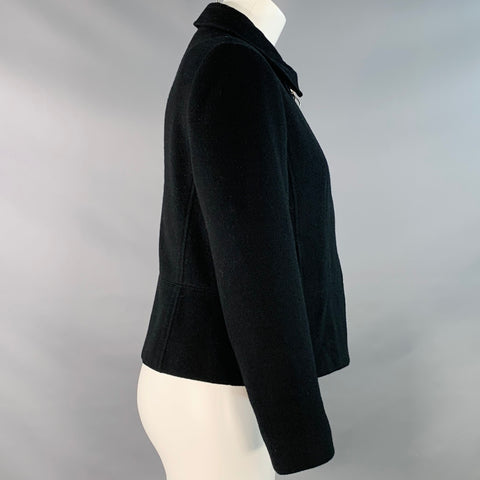 LOUBEN Size 4 Black Wool Blend Zip Up Jacket