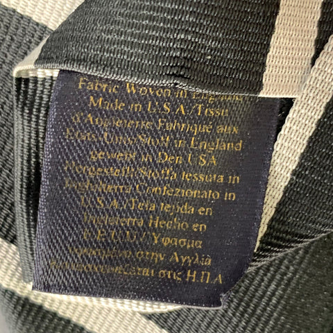 BROOKS BROTHERS Black Cream Diagonal Stripe Silk Tie
