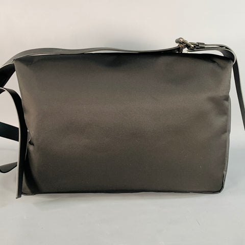 VALENTINO Black Nylon Leather Monogram Messenger Bag