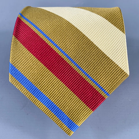 O'CONNELL'S Gold Red Diagonal Stripe Twill Tie