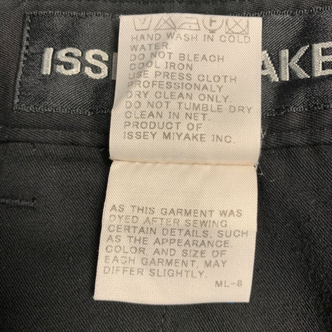 ISSEY MIYAKE Size 36 Black Cotton Polyurethane Zip Fly Casual Pants