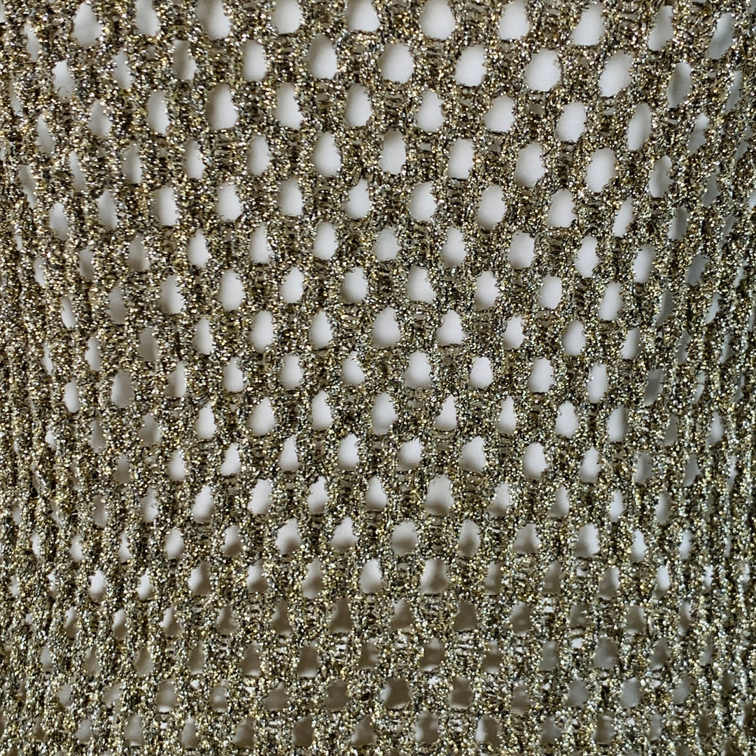 MARC JACOBS Size S Gold Nylon Metallic Knit Crew Neck Pullover