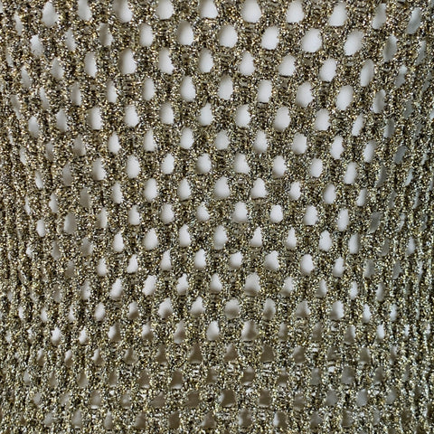 MARC JACOBS Size S Gold Nylon Metallic Knit Crew Neck Pullover