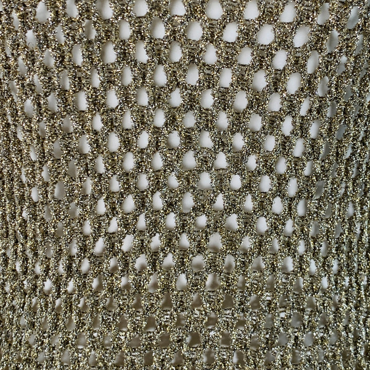 MARC JACOBS Size S Gold Nylon Metallic Knit Crew Neck Pullover