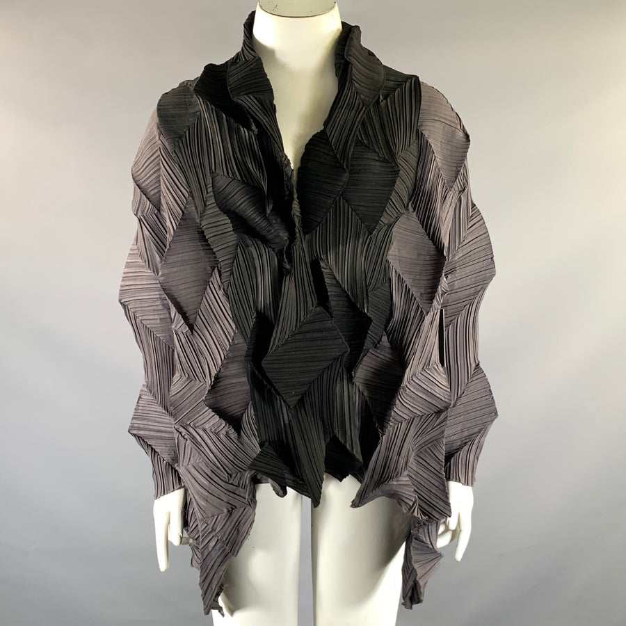 VANITE COUTURE One Size Grey Black Polyester Spandex Cardigan
