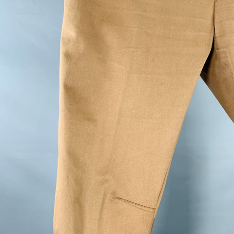 LANVIN Size 32 Khaki Cotton Ankle Zip Flat Front Dress Pants
