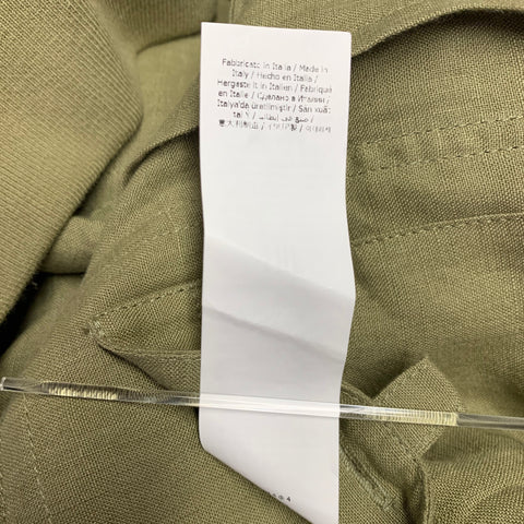 VALSTAR Size 46 Valstarino Green Olive Linen Bomber Jacket