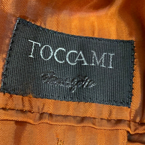TOCCAMI Size 38 Grey Charcoal Wool Peak Lapel Suit