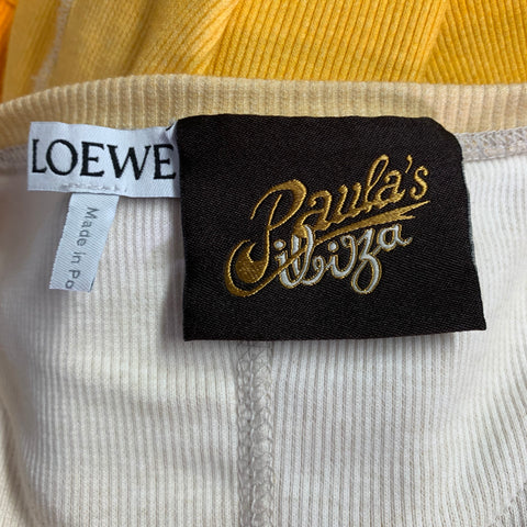 Robe longue débardeur LOEWE taille M, mélange de coton orange et beige, dégradé de couleurs
