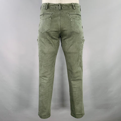 J.W. BRINE Taille 35 Vert Olive Coton Mélangé Cargo Pantalon Décontracté