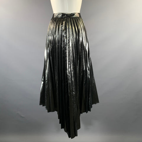 ALTUZARRA Size M Black Polyester Polyamide Metallic A-Line Skirt