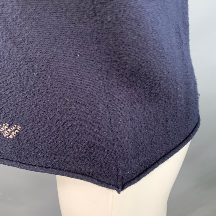 EMPORIO ARMANI Size M Navy Tan Contrast Trim Wool Turtleneck Pullover