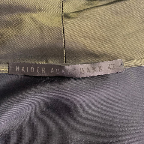 HAIDER ACKERMANN Size 8 Olive Green Rayon Jacket