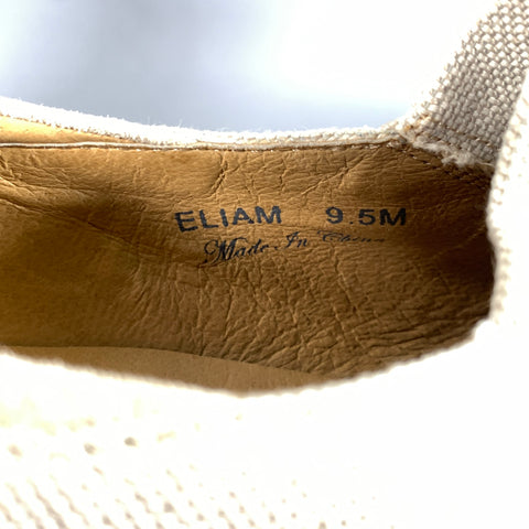 DONALD J PLINER Size 10.5 Cream Green Woven Canvas Slip On Sneakers