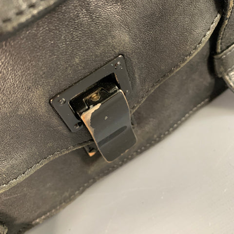 PROENZA SCHOULER PS1 Medium Black Leather Satchel Handbag