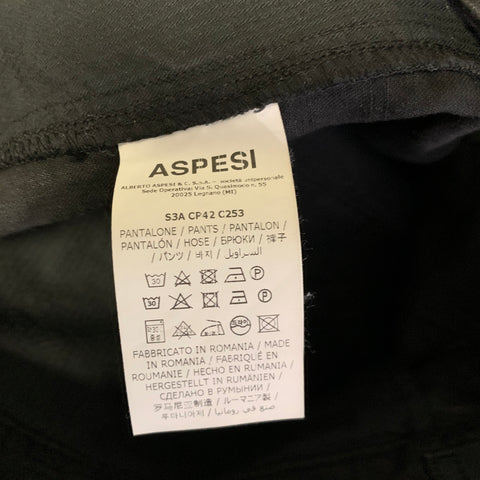 ASPESI Size 32 Black Linen Straight leg Casual Pants