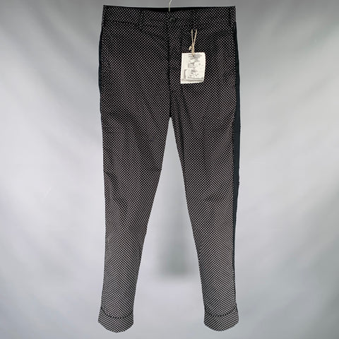 PANTALON habillé ENGINEERED GARMENTS taille 30 à pois noirs et blancs en coton avec braguette zippée