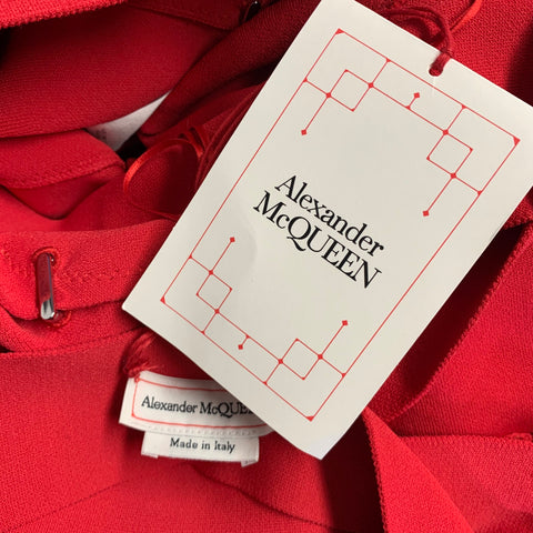 ALEXANDER MCQUEEN Size S Red Viscose Blend Cut Out Long Gown