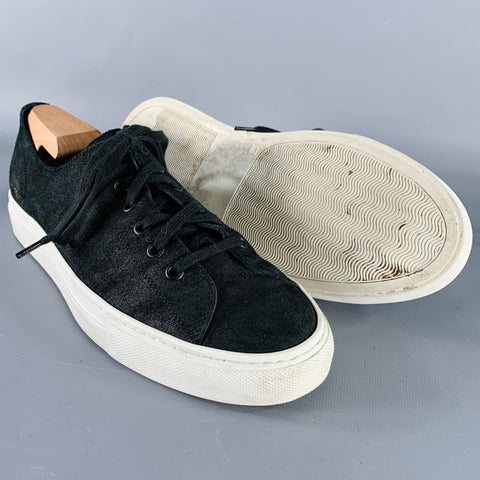 COMMON PROJECTS Size 8 Black Suede Low Top Sneakers