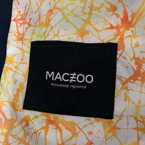 MACEOO Size 44 Navy Scale Print Viscose Blend Notch Lapel Sport Coat